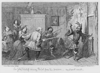 Sir John Falstaff vertreibt Pistol aus seiner Gegenwart